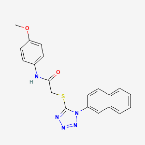 molecular formula C20H17N5O2S B2407809 N-(4-メトキシフェニル)-2-((1-(ナフタレン-2-イル)-1H-テトラゾール-5-イル)チオ)アセトアミド CAS No. 874467-09-1