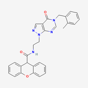 molecular formula C29H25N5O3 B2407813 N-(2-(5-(2-methylbenzyl)-4-oxo-4,5-dihydro-1H-pyrazolo[3,4-d]pyrimidin-1-yl)ethyl)-9H-xanthene-9-carboxamide CAS No. 921896-87-9