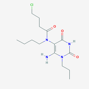 molecular formula C15H25ClN4O3 B2407825 N-(6-amino-2,4-dioxo-1-propyl-1,2,3,4-tetrahydropyrimidin-5-yl)-N-butyl-4-chlorobutanamide CAS No. 743444-33-9