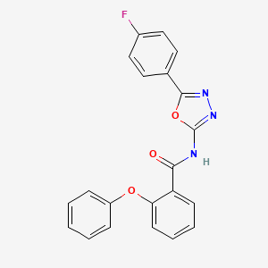 molecular formula C21H14FN3O3 B2407826 N-[5-(4-氟苯基)-1,3,4-噁二唑-2-基]-2-苯氧基苯甲酰胺 CAS No. 865285-68-3