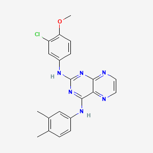 (3,4-Dimethylphenyl){2-[(3-chloro-4-methoxyphenyl)amino]pteridin-4-yl}amine