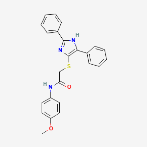 molecular formula C24H21N3O2S B2407831 2-[(2,5-二苯基-1H-咪唑-4-基)硫代基]-N-(4-甲氧苯基)乙酰胺 CAS No. 901242-36-2