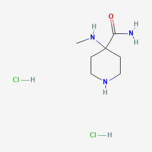 molecular formula C7H17Cl2N3O B2407833 4-(甲基氨基)哌啶-4-甲酰胺;二盐酸盐 CAS No. 2243515-41-3