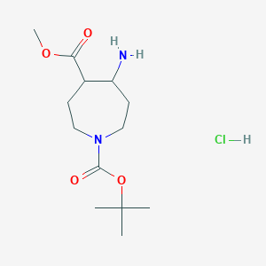 molecular formula C13H25ClN2O4 B2407834 1-O-Tert-butyl 4-O-methyl 5-aminoazepane-1,4-dicarboxylate;hydrochloride CAS No. 2287317-12-6