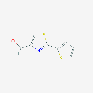 molecular formula C8H5NOS2 B2407839 2-(噻吩-2-基)-1,3-噻唑-4-甲醛 CAS No. 256420-30-1