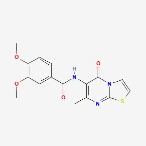 molecular formula C16H15N3O4S B2407852 3,4-二甲氧基-N-(7-甲基-5-氧代-5H-噻唑并[3,2-a]嘧啶-6-基)苯甲酰胺 CAS No. 955260-19-2