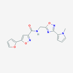 5-(furan-2-yl)-N-((3-(1-methyl-1H-pyrrol-2-yl)-1,2,4-oxadiazol-5-yl)methyl)isoxazole-3-carboxamide