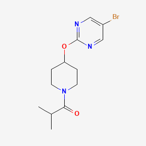 molecular formula C13H18BrN3O2 B2407860 1-[4-(5-Bromopyrimidin-2-yl)oxypiperidin-1-yl]-2-methylpropan-1-one CAS No. 2380080-71-5