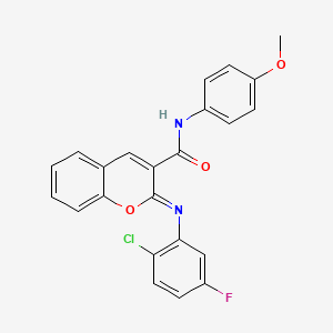 molecular formula C23H16ClFN2O3 B2407864 (2Z)-2-[(2-chloro-5-fluorophenyl)imino]-N-(4-methoxyphenyl)-2H-chromene-3-carboxamide CAS No. 1327184-78-0