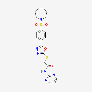 2-({5-[4-(azepan-1-ylsulfonyl)phenyl]-1,3,4-oxadiazol-2-yl}sulfanyl)-N-(pyrimidin-2-yl)acetamide