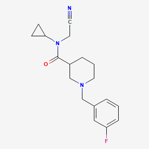 molecular formula C18H22FN3O B2407873 N-(cyanomethyl)-N-cyclopropyl-1-[(3-fluorophenyl)methyl]piperidine-3-carboxamide CAS No. 1252303-75-5