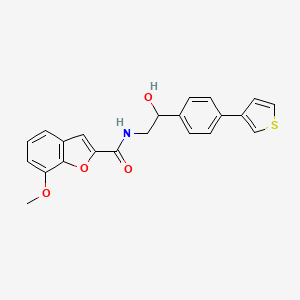 molecular formula C22H19NO4S B2407885 N-(2-羟基-2-(4-(噻吩-3-基)苯基)乙基)-7-甲氧基苯并呋喃-2-甲酰胺 CAS No. 2034346-35-3