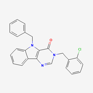 molecular formula C24H18ClN3O B2407888 5-benzyl-3-(2-chlorobenzyl)-3H-pyrimido[5,4-b]indol-4(5H)-one CAS No. 1185166-75-9