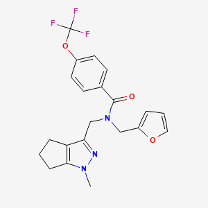 N-(furan-2-ylmethyl)-N-((1-methyl-1,4,5,6-tetrahydrocyclopenta[c]pyrazol-3-yl)methyl)-4-(trifluoromethoxy)benzamide