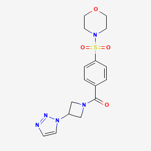 molecular formula C16H19N5O4S B2407902 (3-(1H-1,2,3-triazol-1-yl)azetidin-1-yl)(4-(morpholinosulfonyl)phenyl)methanone CAS No. 1956950-66-5