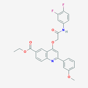 Ethyl 4-(2-((3,4-difluorophenyl)amino)-2-oxoethoxy)-2-(3-methoxyphenyl)quinoline-6-carboxylate