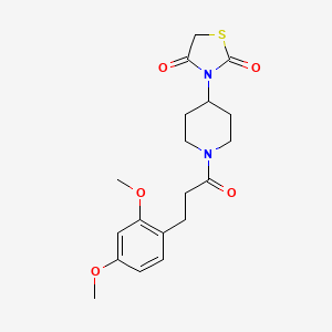 molecular formula C19H24N2O5S B2407915 3-(1-(3-(2,4-Dimethoxyphenyl)propanoyl)piperidin-4-yl)thiazolidine-2,4-dione CAS No. 1798513-60-6