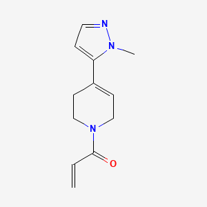 molecular formula C12H15N3O B2407917 1-[4-(2-Methylpyrazol-3-YL)-3,6-dihydro-2H-pyridin-1-YL]prop-2-EN-1-one CAS No. 2128724-51-4
