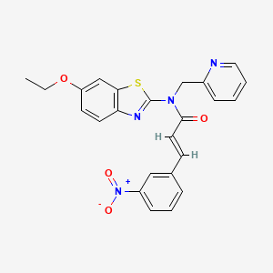 molecular formula C24H20N4O4S B2407918 (E)-N-(6-ethoxybenzo[d]thiazol-2-yl)-3-(3-nitrophenyl)-N-(pyridin-2-ylmethyl)acrylamide CAS No. 900005-71-2