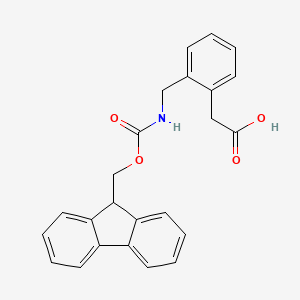 molecular formula C24H21NO4 B2407925 2-[2-[(9H-fluoren-9-ylmethoxycarbonylamino)methyl]phenyl]acetic Acid CAS No. 882847-15-6