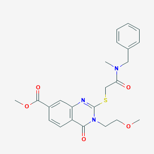 Methyl 2-[2-[benzyl(methyl)amino]-2-oxoethyl]sulfanyl-3-(2-methoxyethyl)-4-oxoquinazoline-7-carboxylate