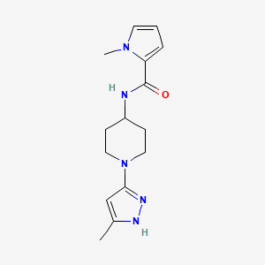 molecular formula C15H21N5O B2407934 1-methyl-N-(1-(5-methyl-1H-pyrazol-3-yl)piperidin-4-yl)-1H-pyrrole-2-carboxamide CAS No. 2034201-49-3