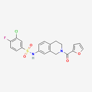 3-chloro-4-fluoro-N-(2-(furan-2-carbonyl)-1,2,3,4-tetrahydroisoquinolin-7-yl)benzenesulfonamide