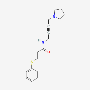 3-(phenylthio)-N-(4-(pyrrolidin-1-yl)but-2-yn-1-yl)propanamide