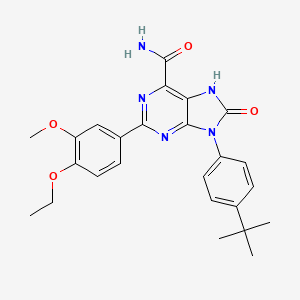 molecular formula C25H27N5O4 B2407938 9-(4-(叔丁基)苯基)-2-(4-乙氧基-3-甲氧基苯基)-8-氧代-8,9-二氢-7H-嘌呤-6-甲酰胺 CAS No. 906164-43-0