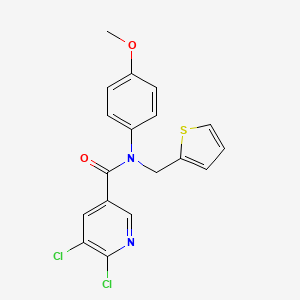 5,6-dichloro-N-(4-methoxyphenyl)-N-[(thiophen-2-yl)methyl]pyridine-3-carboxamide