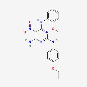 molecular formula C19H20N6O4 B2407953 N2-(4-ethoxyphenyl)-N4-(2-methoxyphenyl)-5-nitropyrimidine-2,4,6-triamine CAS No. 673494-35-4