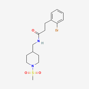 molecular formula C16H23BrN2O3S B2407954 3-(2-bromophenyl)-N-((1-(methylsulfonyl)piperidin-4-yl)methyl)propanamide CAS No. 1797971-57-3