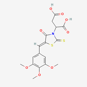 molecular formula C17H17NO8S2 B2407957 (Z)-2-(4-oxo-2-thioxo-5-(3,4,5-trimethoxybenzylidene)thiazolidin-3-yl)succinic acid CAS No. 845808-57-3
