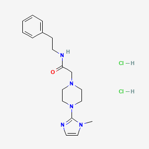 molecular formula C18H27Cl2N5O B2407959 2-(4-(1-methyl-1H-imidazol-2-yl)piperazin-1-yl)-N-phenethylacetamide dihydrochloride CAS No. 1351594-67-6