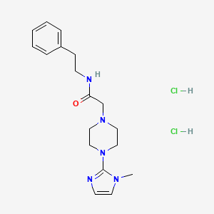 molecular formula C18H27Cl2N5O B2407959 2-(4-(1-甲基-1H-咪唑-2-基)哌嗪-1-基)-N-苯乙酰胺二盐酸盐 CAS No. 1351594-67-6