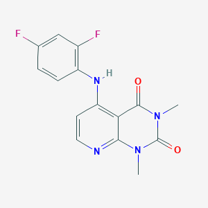 molecular formula C15H12F2N4O2 B2407962 5-((2,4-二氟苯基)氨基)-1,3-二甲基吡啶并[2,3-d]嘧啶-2,4(1H,3H)-二酮 CAS No. 946331-73-3