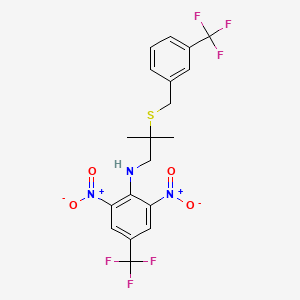 molecular formula C19H17F6N3O4S B2407964 N-(2-甲基-2-{[3-(三氟甲基)苄基]硫代}丙基)-2,6-二硝基-4-(三氟甲基)苯胺 CAS No. 343372-88-3