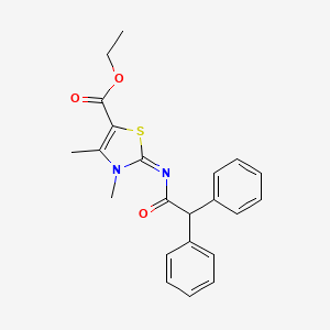 molecular formula C22H22N2O3S B2407968 (Z)-ethyl 2-((2,2-diphenylacetyl)imino)-3,4-dimethyl-2,3-dihydrothiazole-5-carboxylate CAS No. 476628-24-7