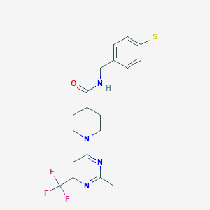 molecular formula C20H23F3N4OS B2407971 N-[4-(methylsulfanyl)benzyl]-1-[2-methyl-6-(trifluoromethyl)-4-pyrimidinyl]-4-piperidinecarboxamide CAS No. 1775557-75-9