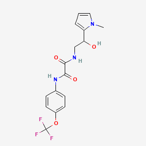 molecular formula C16H16F3N3O4 B2407972 N1-(2-hydroxy-2-(1-methyl-1H-pyrrol-2-yl)ethyl)-N2-(4-(trifluoromethoxy)phenyl)oxalamide CAS No. 1396794-62-9