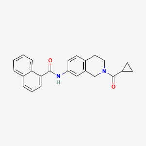 molecular formula C24H22N2O2 B2407975 N-(2-(cyclopropanecarbonyl)-1,2,3,4-tetrahydroisoquinolin-7-yl)-1-naphthamide CAS No. 955644-85-6