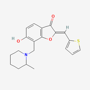 (Z)-6-hydroxy-7-((2-methylpiperidin-1-yl)methyl)-2-(thiophen-2-ylmethylene)benzofuran-3(2H)-one