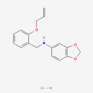 molecular formula C17H18ClNO3 B2407979 N-[(2-Prop-2-enoxyphenyl)methyl]-1,3-benzodioxol-5-amine;hydrochloride CAS No. 2377031-13-3