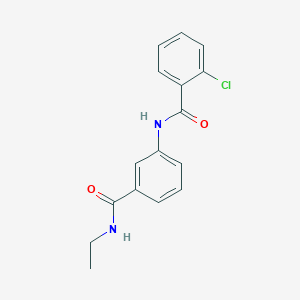 molecular formula C16H15ClN2O2 B240798 2-chloro-N-{3-[(ethylamino)carbonyl]phenyl}benzamide 