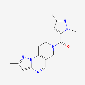 molecular formula C16H18N6O B2407984 (1,3-二甲基-1H-吡唑-5-基)(2-甲基-8,9-二氢吡唑并[1,5-a]吡啶并[3,4-e]嘧啶-7(6H)-基)甲苯酮 CAS No. 1705212-80-1