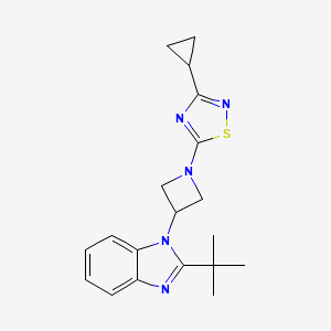 molecular formula C19H23N5S B2407988 5-[3-(2-Tert-butylbenzimidazol-1-yl)azetidin-1-yl]-3-cyclopropyl-1,2,4-thiadiazole CAS No. 2415491-34-6