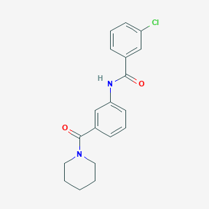 molecular formula C19H19ClN2O2 B240799 3-chloro-N-[3-(1-piperidinylcarbonyl)phenyl]benzamide 