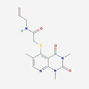 molecular formula C15H18N4O3S B2407990 N-prop-2-enyl-2-(1,3,6-trimethyl-2,4-dioxopyrido[2,3-d]pyrimidin-5-yl)sulfanylacetamide CAS No. 946355-16-4