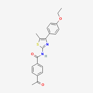 molecular formula C21H20N2O3S B2407992 4-乙酰基-N-[4-(4-乙氧苯基)-5-甲基-1,3-噻唑-2-基]苯甲酰胺 CAS No. 536732-60-2