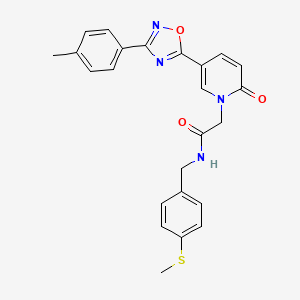 molecular formula C24H22N4O3S B2407995 5-({4-[(4-chlorobenzoyl)amino]phenoxy}methyl)-N-(2-methoxyethyl)isoxazole-3-carboxamide CAS No. 1115867-21-4